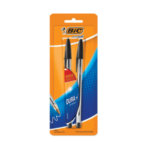 Bolígrafo Bic Cristal Dura+ Punto Mediano 1.00 mm Negro 2 Pz