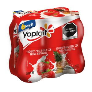 Yoplait Yogurt Bebible con Fruta 6pack Mix 1320 g