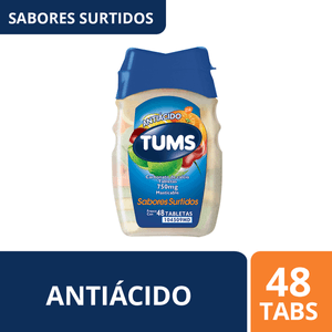 TUMS Antiácido Tabletas Masticables Extra Surtido 48 Tabletas