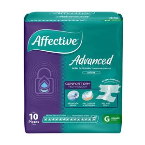 Affective Advanced Pañal para Adulto Talla Grande con 10 pz