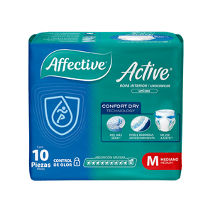 Affective Active Pañal para Adulto Talla Mediana con 10 pz