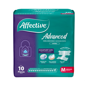 Affective Advanced Pañal para Adulto Talla Mediana con 10 pz