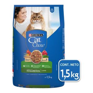 Purina Cat Chow Defense Plus Hogareños Alimento Seco para Gatos Adultos Sabor Carne Bulto de 1.5 kg