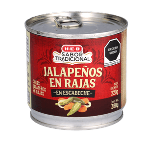 Chiles Jalapeños Rajas en Escabeche Lata 380 g