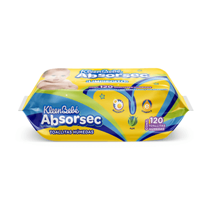 Toallitas Húmedas para Bebé KleenBebé Absorsec Hipoalergénicas con 120 pz