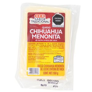 Queso Chihuahua Menonita SABOR TRADICIONAL HEB 550 g