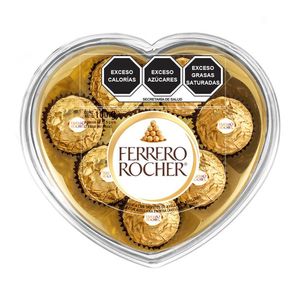 Chocolate Ferrero Rocher Relleno con Avellana Corazón con 8 pz de 12.5 g c/u