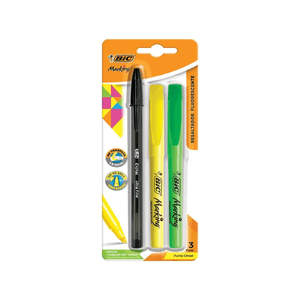 Resaltador Fluorescente Amarillo Y Verde 1 Pz