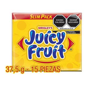 Juicy Fruit Chicle Sabor frutal paquete con 15 chicles