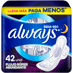 Always Seda-Sec Nocturna Toallas Femeninas 42 pz