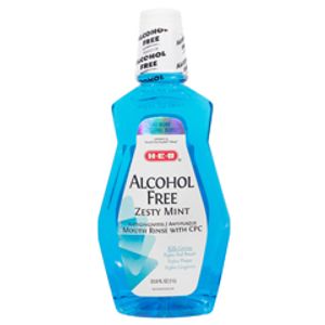 HEB Enjuague Bucal Zesty Mint Alcohol Free 1 L