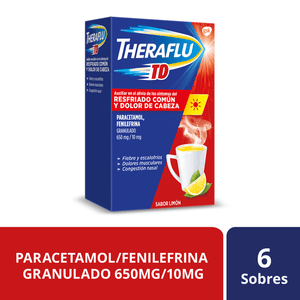 Theraflu TD Té Antigripal Resfriado Común 10 Sobres