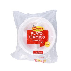 Platos Desechables Termico #8 División 20 Pz