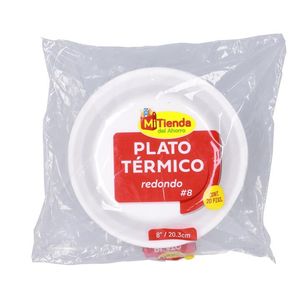 Platos Desechables Termico #8 Redondo 20 pz