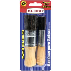 Brochas De Madera El Oso Para Bolear Calzado 2 Pz