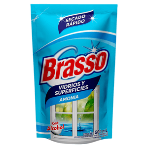 Brasso Limpiador Pouch Vidrios & Superf Amonia 500 ml