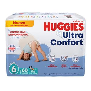 Huggies Pañales Ultraconfort Etapa 6 Niño 60 pz