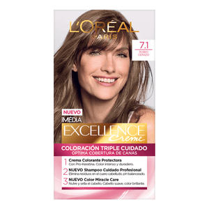 Loreal Imedia Tinte Permanente Excellence Creme 7.1 Rubio Cenizo