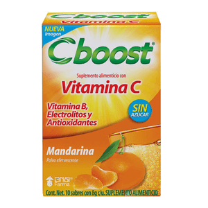 Vitamina C, Vitamina B, Electrolitos y Antioxidantes Suplemento Alimenticio C-Boost 15 sobres de 6 g