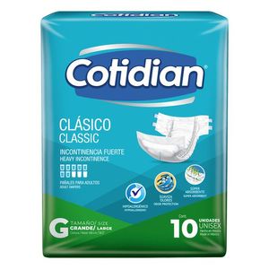 Pañal de Adulto Cotidian Clásico Grande con 10 pz