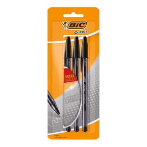 Bolígrafo Bic Cristal Ultrafino 0.7 mm Negro 3 Pz