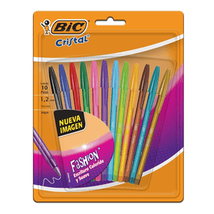 Bolígrafo Bic Cristal Fashion Punto 1.2 mm 10 Pz