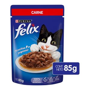 Purina Felix Carne Alimento Húmedo para Gatos Adultos Pouch de 85 g