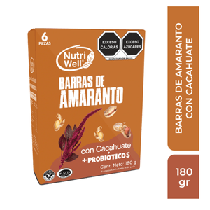 Nutriwell Barras de Amarnto con Cacahuate 180 g