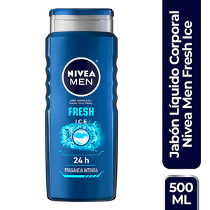 NIVEA MEN Jabón Líquido Corporal 3 en 1 Fresh Ice 500 ml 1 pz