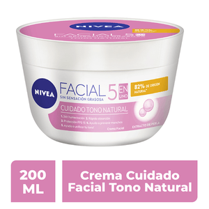 NIVEA Crema Facial Hidratante 5 en 1 Aclarado Natural 200 ml