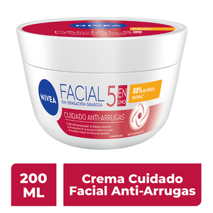 NIVEA Crema Facial Hidratante 5 en 1 Antiarrugas 200 ml