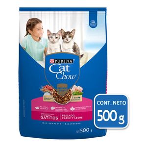 Purina Cat Chow Defense Plus Alimento Seco para Gatitos Sabor Pescado Carne y Leche Bulto de 500 g