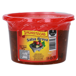 3 Huastecas Salsa Brava Roja 480 g