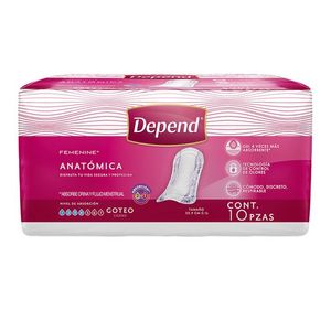 Depend Toalla Femenine Anatomica con 10 pz