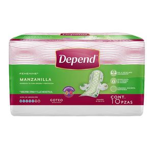 Depend Toalla Femenine Manzanilla con 10 pz