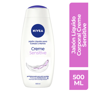 NIVEA Jabón Líquido Corporal Creme & Sensitive Ideal 500 ml 1 pz