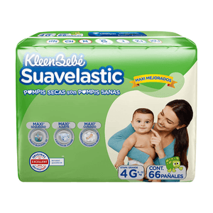 Pañales KleenBebé Suavelastic Etapa 4 Grande Unisex 66 Piezas