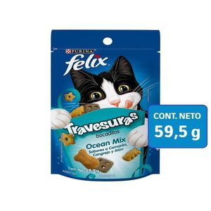 Purina Felix Snacks Travesuras para Gato Ocean Mix Bolsa de 59.5 g