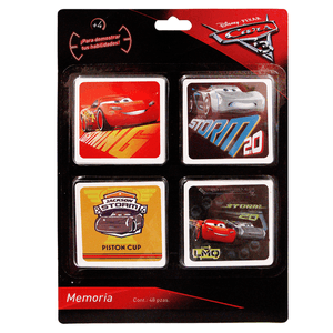 Fiesta Memoria Gairet Disney Cars Niño Con 48 Pz