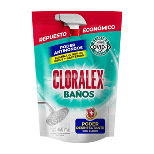 Cloralex Limpiador Baños Antihongos Repuesto 450 ml