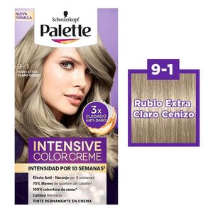 Tinte para cabello Palette Color Creme Rubio Extra Claro Cenizo  9-1