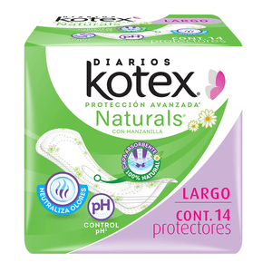 Pantiprotectores Diarios Naturals Largos 14 Pz