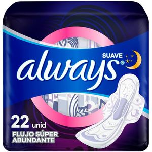 Toallas Femeninas Noches Tranquilas Suave 22 Pz