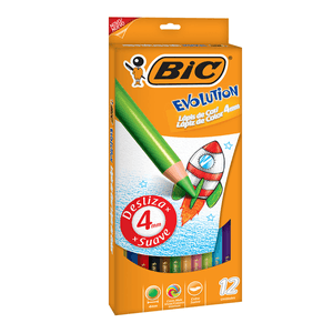 Colores Bic Evolution Mina Gruesa 12 Pz