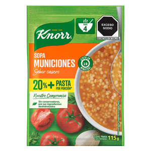 Knorr Sopa en Forma de Municiones Más Pasta 115 g