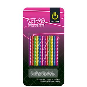 Velas Espiral Neón 1 Pz