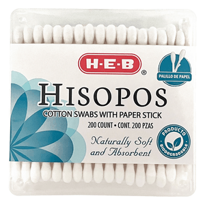 HEB Hisopos Algodón con 200 pz