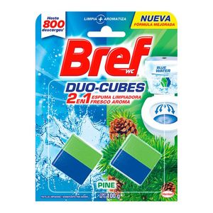 Pastillas Limpiadoras Bref WC Duo Cubos Pino 100 g