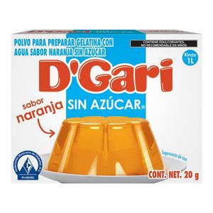 D'Gari Gelatina en Polvo Light Naranja 20 g