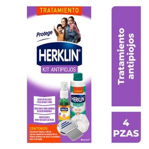 Herklin KIT Antipiojos Clásico 120 ml + Spray Repelente 30 ml + Peine Lendrera